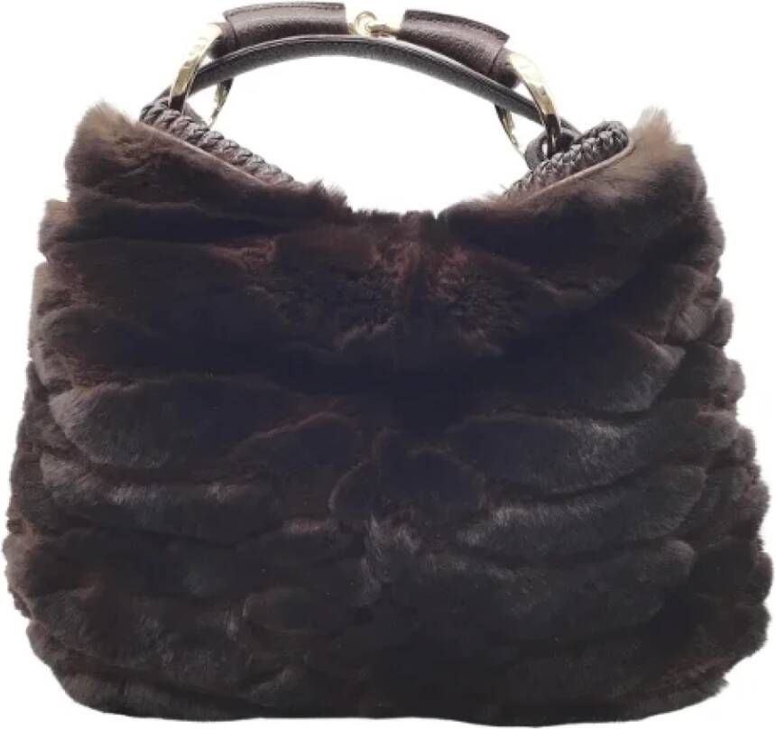 Gucci Vintage Pre-owned Fur handbags Bruin Dames
