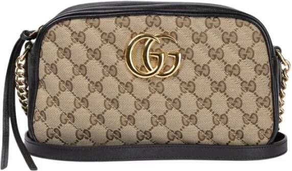 Gucci Vintage Pre-owned Gucci GG Marmont Small Crossbody Bag Bruin Dames
