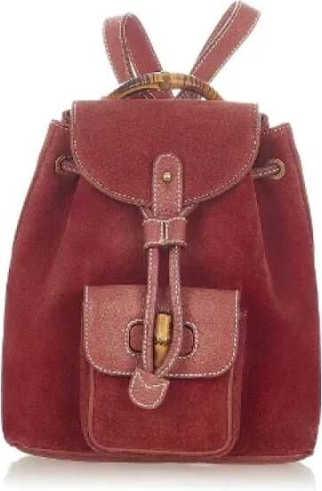 Gucci Vintage Pre-owned Leather backpacks Rood Dames