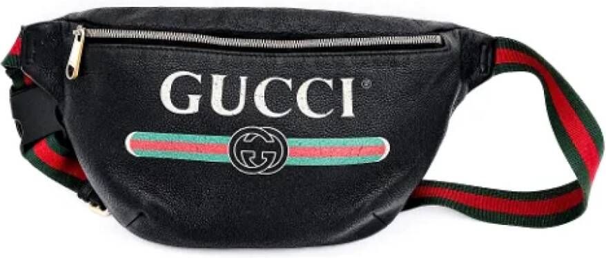 Gucci Vintage Pre-owned Leather backpacks Zwart Heren