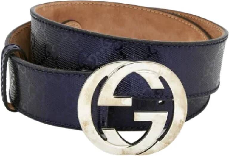 Gucci Vintage Pre-owned Leather belts Blauw Heren
