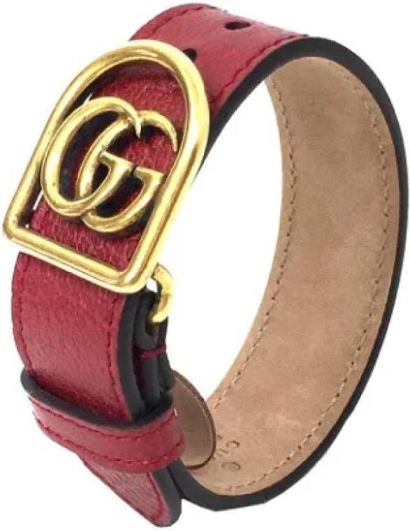 Gucci Vintage Pre-owned Leather bracelets Rood Dames