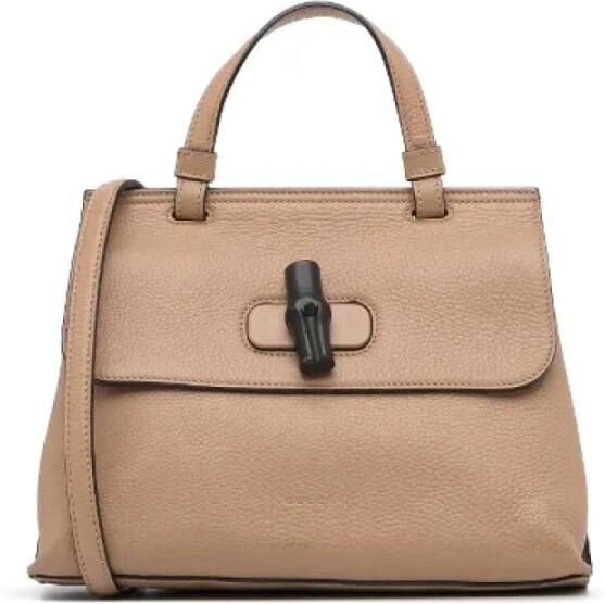 Gucci Vintage Pre-owned Leather crossbody-bags Bruin Dames