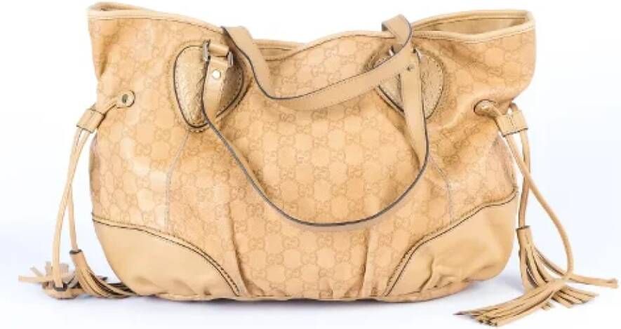 Gucci Vintage Pre-owned Leather gucci-bags Beige Dames