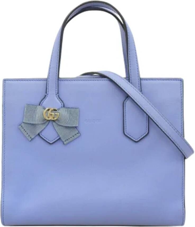 Gucci Vintage Pre-owned Leather gucci-bags Blauw Dames