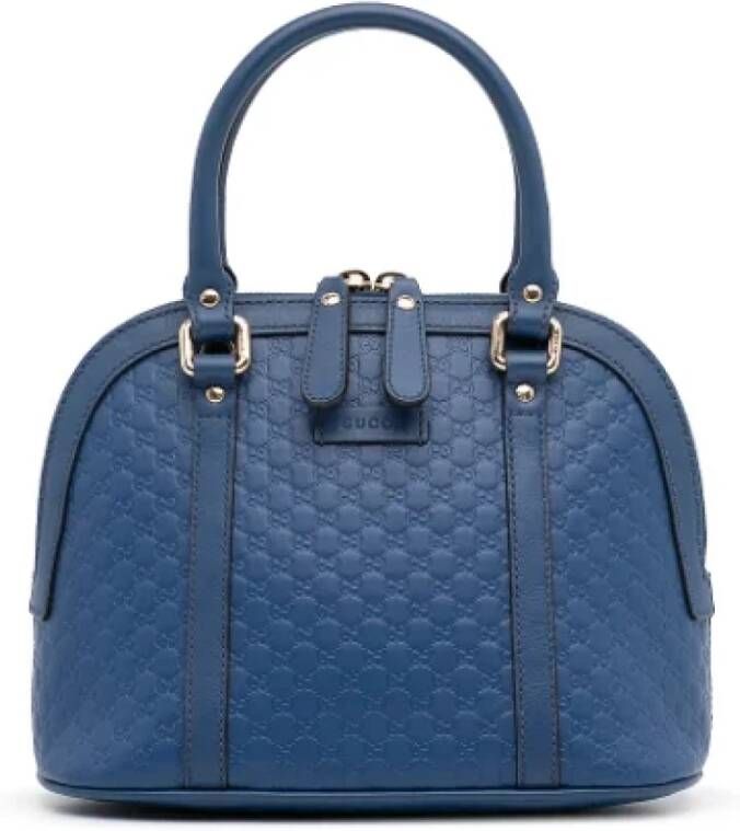 Gucci Vintage Pre-owned Leather gucci-bags Blauw Dames