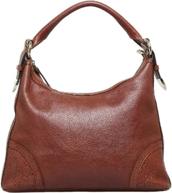 Gucci Vintage Pre-owned Leather gucci-bags Bruin Dames