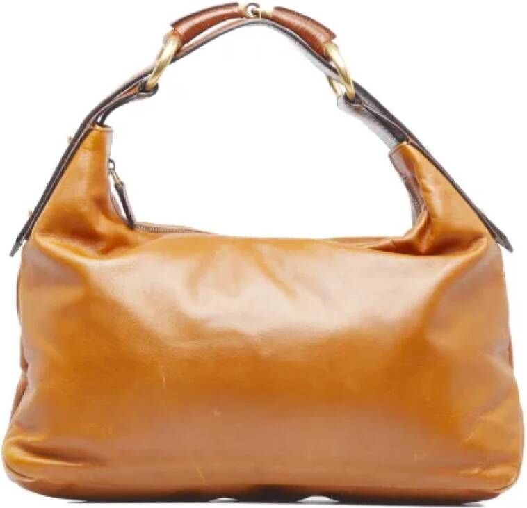 Gucci Vintage Pre-owned Leather gucci-bags Bruin Dames