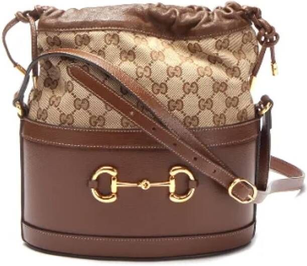 Gucci Vintage Pre-owned Leather gucci-bags Bruin Dames
