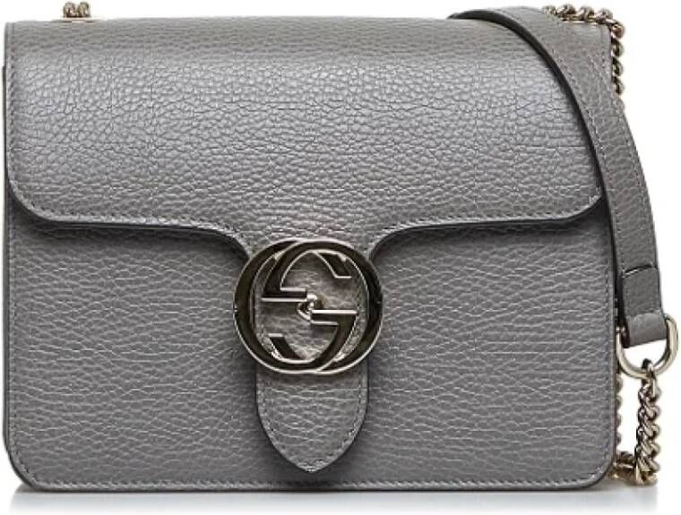 Gucci Vintage Pre-owned Leather gucci-bags Grijs Dames