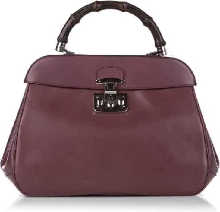 Gucci Vintage Pre-owned Leather gucci-bags Paars Dames