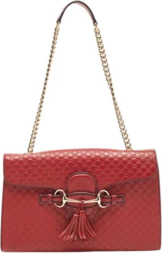 Gucci Vintage Pre-owned Leather gucci-bags Rood Dames