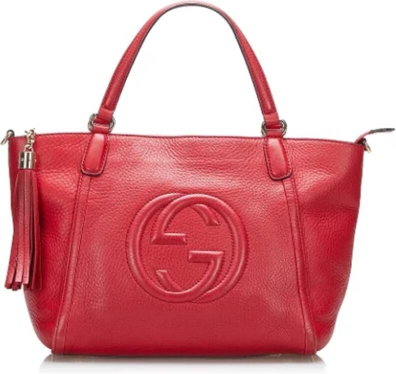 Gucci Vintage Pre-owned Leather gucci-bags Rood Dames