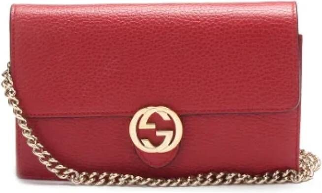 Gucci Vintage Pre-owned Leather gucci-bags Rood Dames