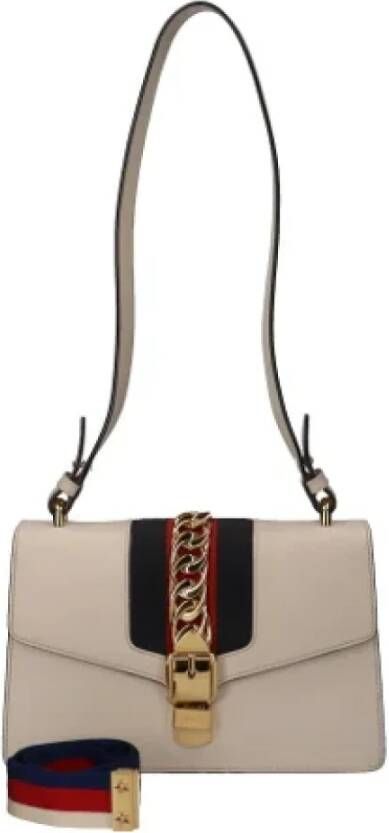 Gucci Vintage Pre-owned Leather gucci-bags Wit Dames