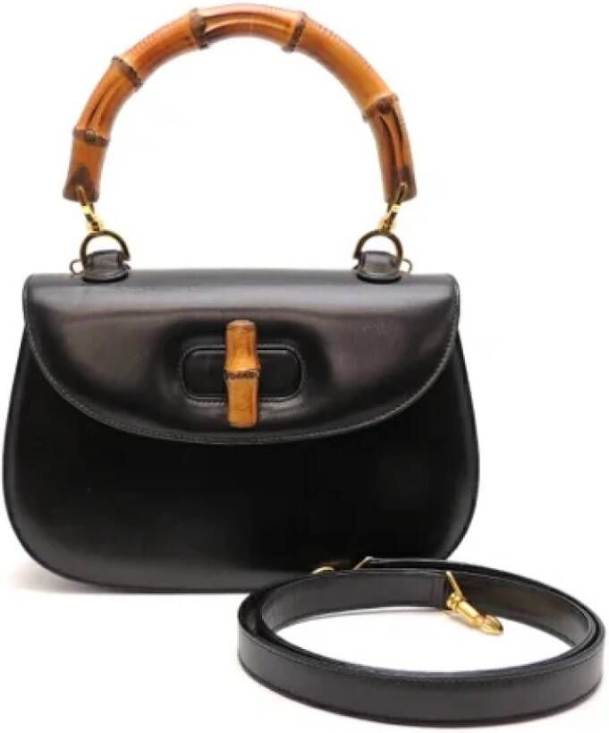 Gucci Vintage Pre-owned Leather gucci-bags Zwart Dames