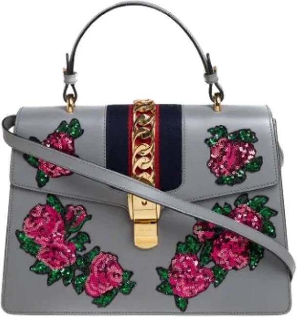 Gucci Vintage Pre-owned Leather handbags Grijs Dames