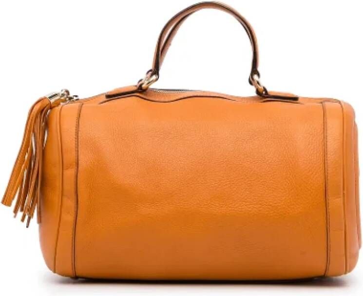 Gucci Vintage Pre-owned Leather handbags Oranje Dames