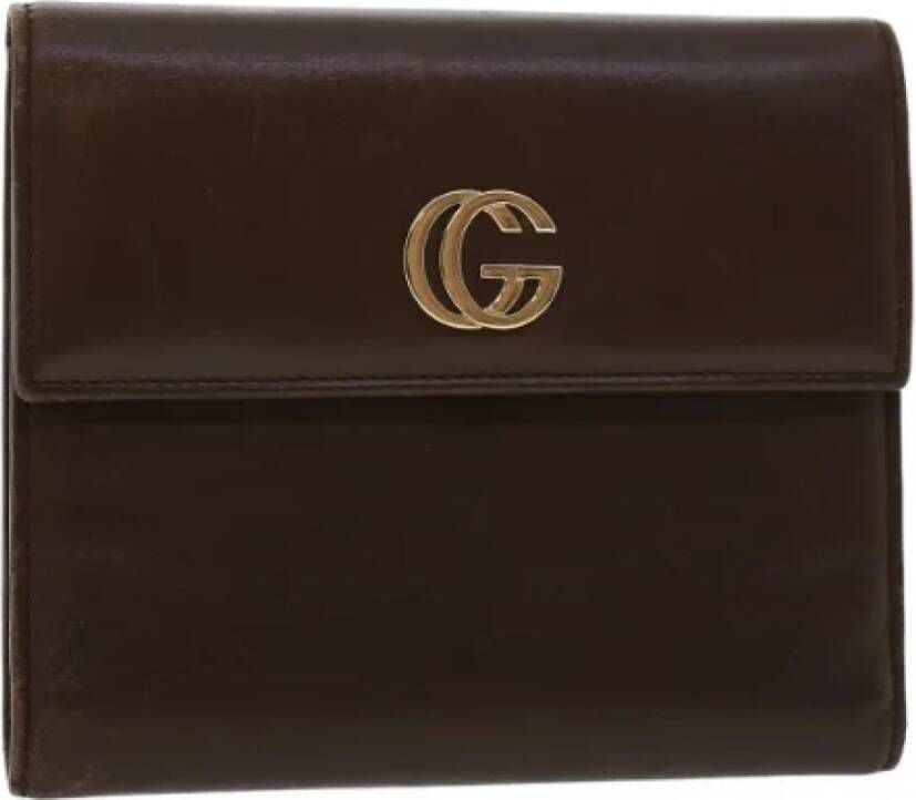Gucci Vintage Pre-owned Leather home-office Bruin Dames