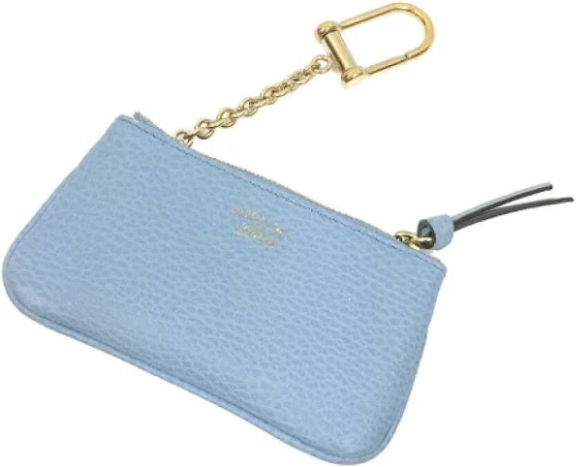 Gucci Vintage Pre-owned Leather key-holders Blauw Dames