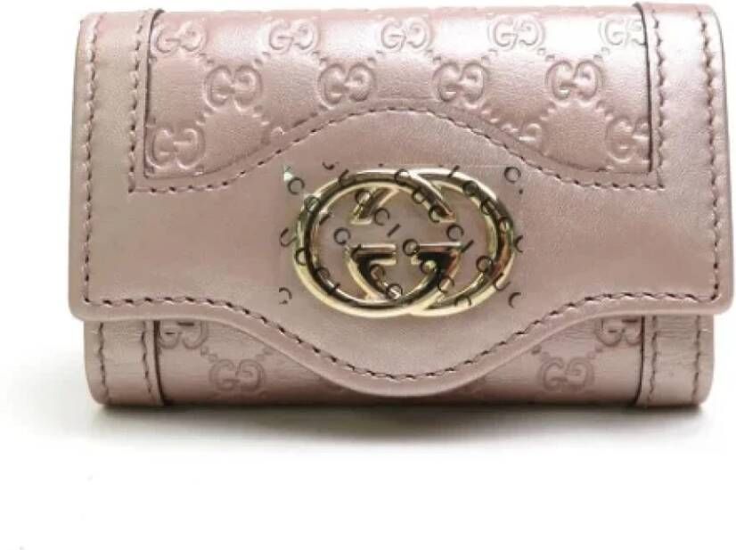 Gucci Vintage Pre-owned Leather key-holders Roze Dames