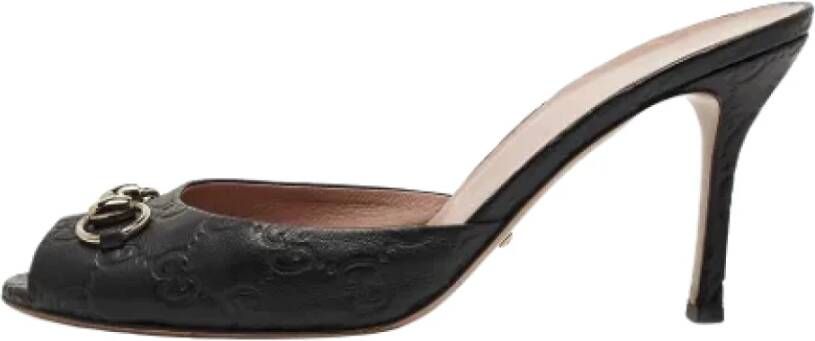 Gucci Vintage Pre-owned Leather mules Zwart Dames
