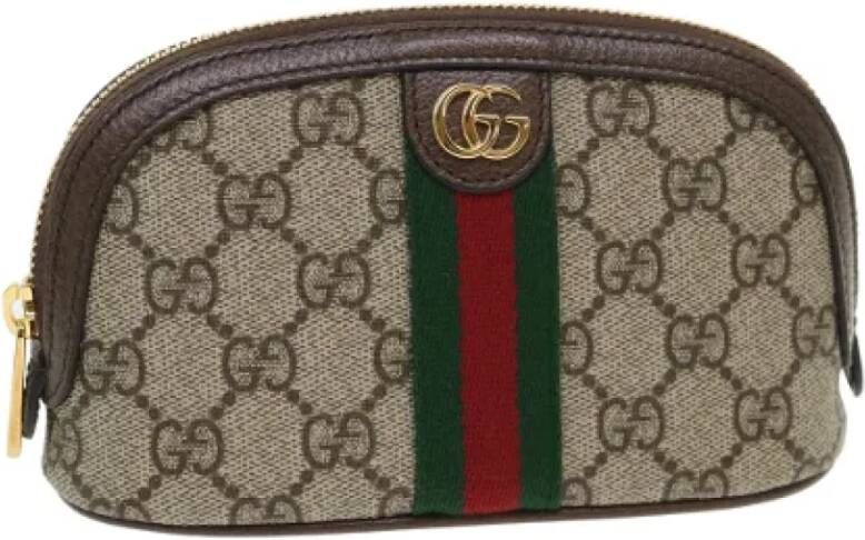 Gucci Vintage Pre-owned Leather pouches Beige Dames