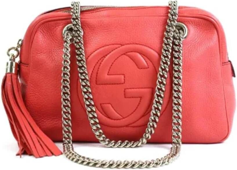 Gucci Vintage Pre-owned Leather shoppers Roze Dames