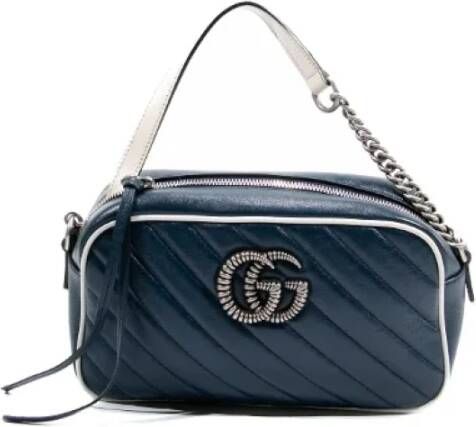 Gucci Vintage Pre-owned Leather shoulder-bags Blauw Dames