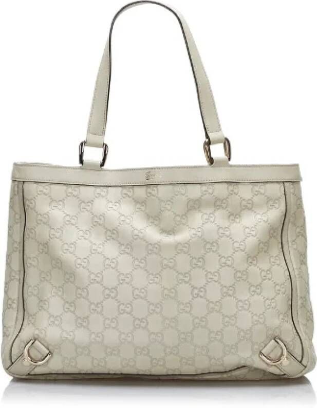 Gucci Vintage Pre-owned Leather totes Wit Dames