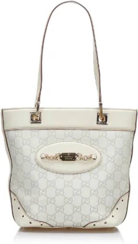 Gucci Vintage Pre-owned Leather totes Wit Dames