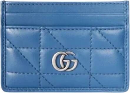 Gucci Vintage Pre-owned Leather wallets Blauw Dames