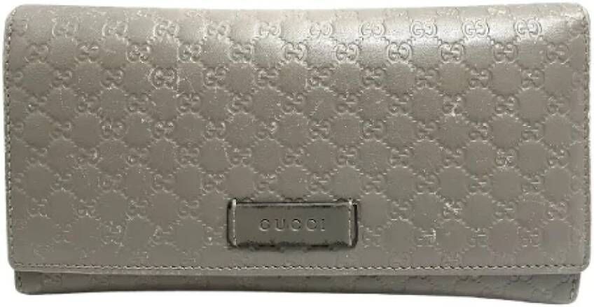 Gucci Vintage Pre-owned Leather wallets Grijs Dames