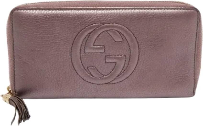Gucci Vintage Pre-owned Leather wallets Paars Dames