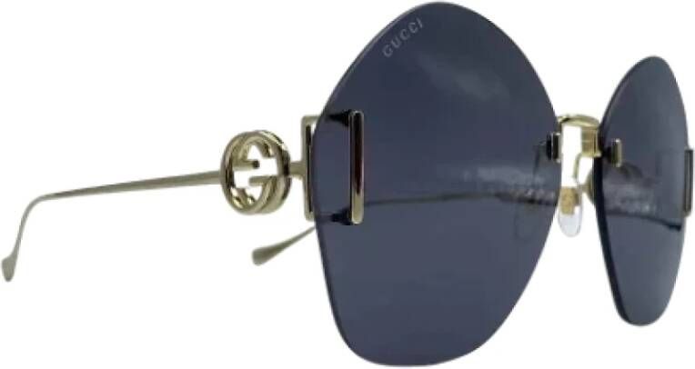 Gucci Vintage Pre-owned Metal sunglasses Blauw Dames