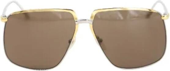 Gucci Vintage Pre-owned Metal sunglasses Geel Dames