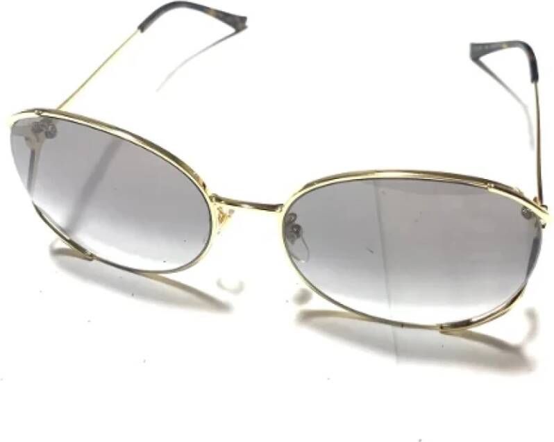 Gucci Vintage Pre-owned Metal sunglasses Geel Dames