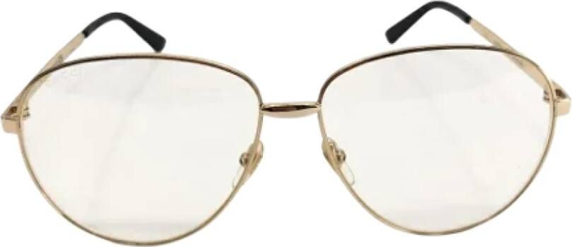 Gucci Vintage Pre-owned Metal sunglasses Geel Dames