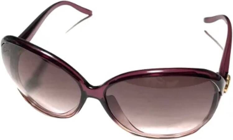 Gucci Vintage Pre-owned Plastic sunglasses Bruin Dames