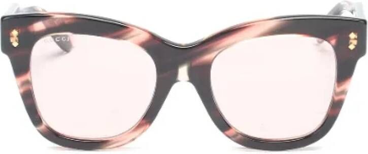 Gucci Vintage Pre-owned Plastic sunglasses Bruin Dames