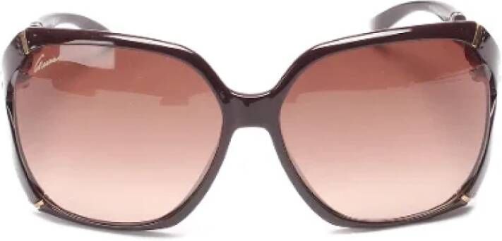 Gucci Vintage Pre-owned Plastic sunglasses Bruin Dames