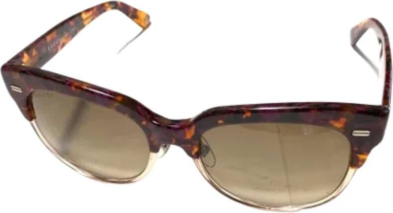 Gucci Vintage Pre-owned Plastic sunglasses Bruin Dames