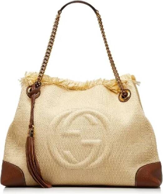 Gucci Vintage Pre-owned Raffia gucci-bags Bruin Dames