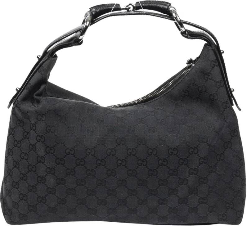 Gucci Vintage Pre-owned Shoulder Bag Medium Horsebit Hobo Zwart Dames