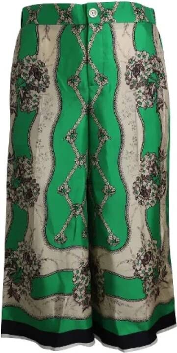 Gucci Vintage Pre-owned Silk bottoms Groen Dames