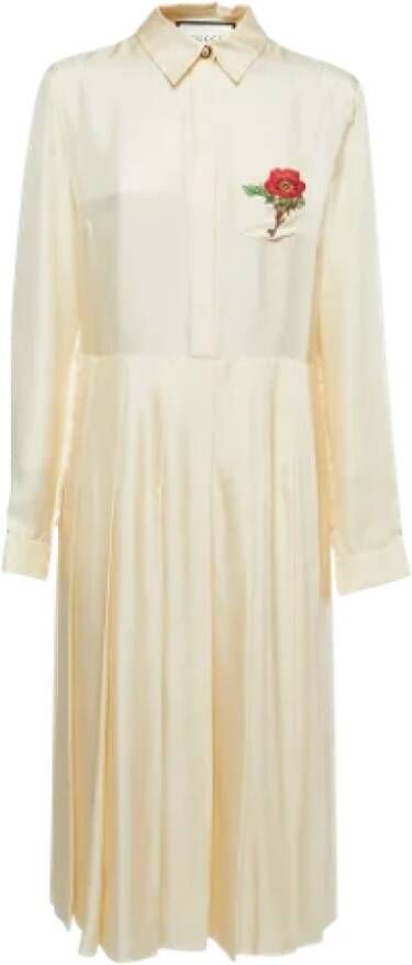 Gucci Vintage Pre-owned Silk dresses White Dames