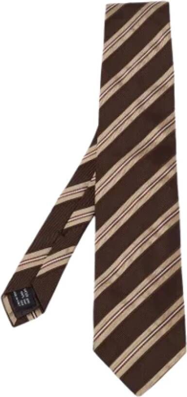 Gucci Vintage Pre-owned Silk home-office Bruin Heren