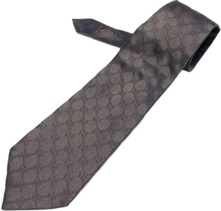 Gucci Vintage Pre-owned Silk home-office Bruin Heren