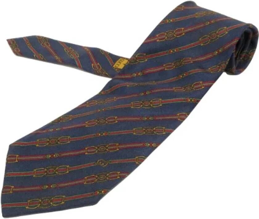 Gucci Vintage Pre-owned Silk home-office Bruin Heren