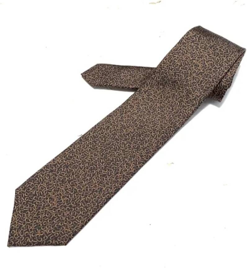 Gucci Vintage Pre-owned Silk home-office Bruin Heren